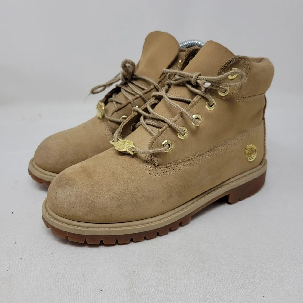Timberland Boots Youth Kids Size 2 Shoes Brown Nubuck Ankle Hiking‎ Winter